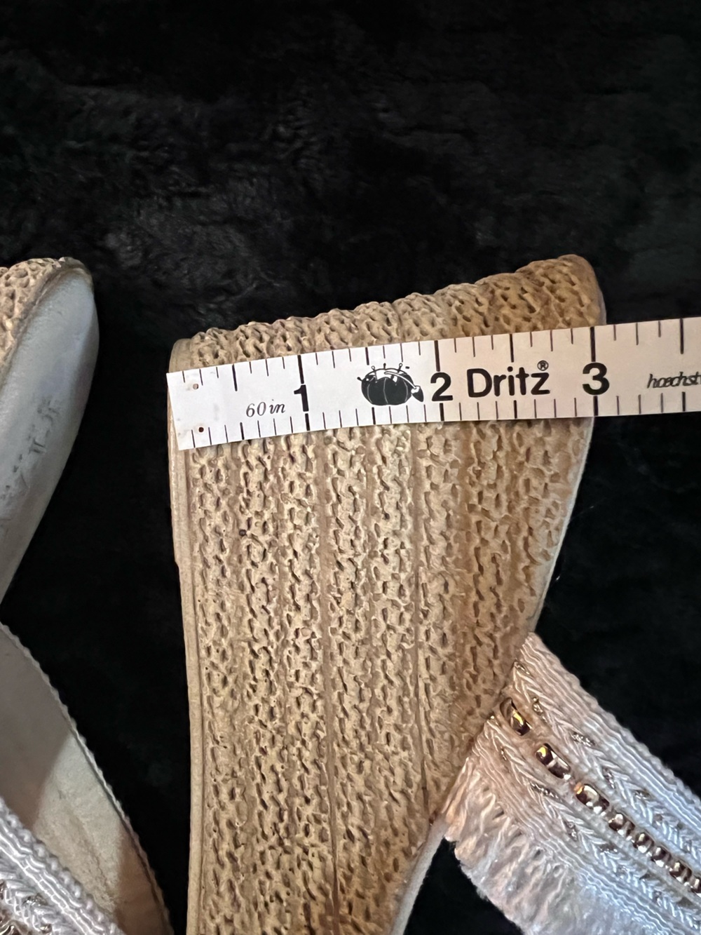 Italian Shoemakers Women’s Fringe Espadrille Wedge Sandals-Beige & White-Size 9 - Picture 10 of 12